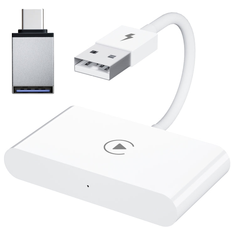Adattatore Carplay USB + USB-C / Type-C cablato o wireless per iPhone, White Rectangle