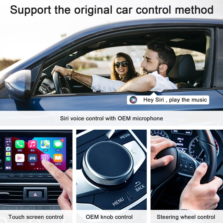 Adattatore Carplay USB + USB-C / Type-C cablato o wireless per iPhone, White Rectangle