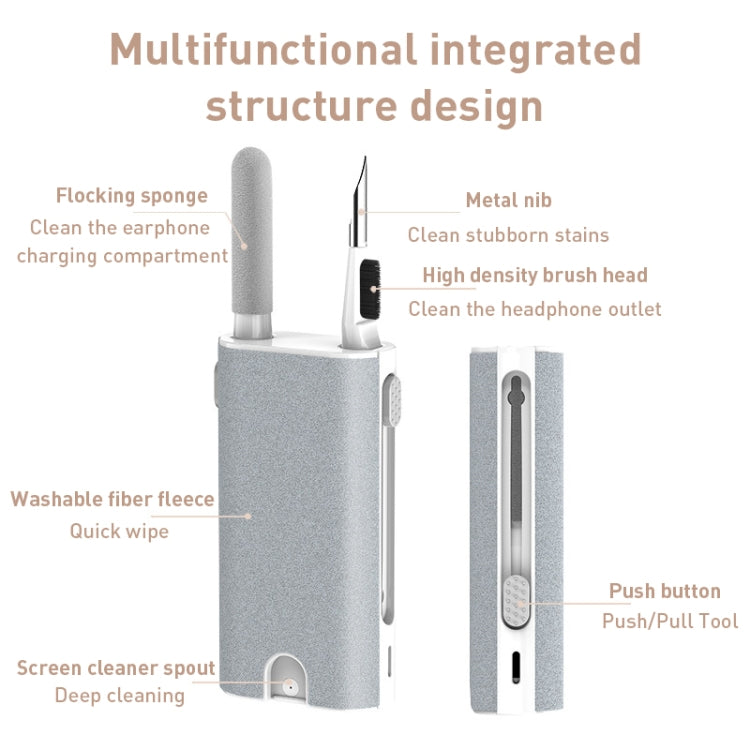 Q6 Kit di pulizia dello schermo del telefono cellulare con scatola di ricarica per auricolari wireless 5 in 1, Q6