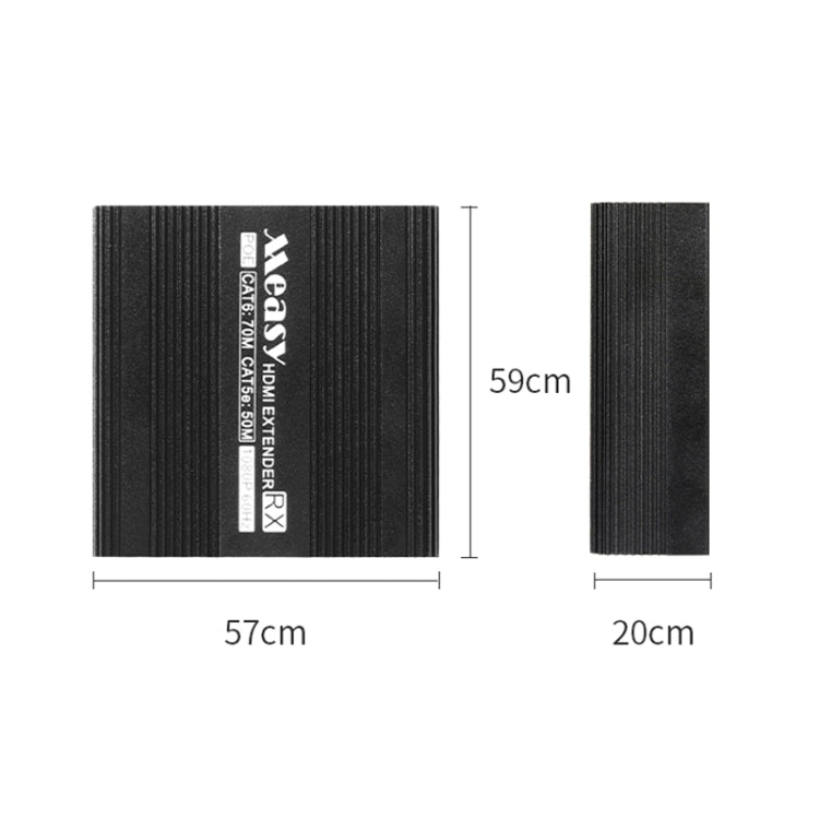 Measy ET100 HDMI Extender Trasmettitore + Cavo Ethernet convertitore ricevitore, distanza di trasmissione: 70 m, 1080P 70m