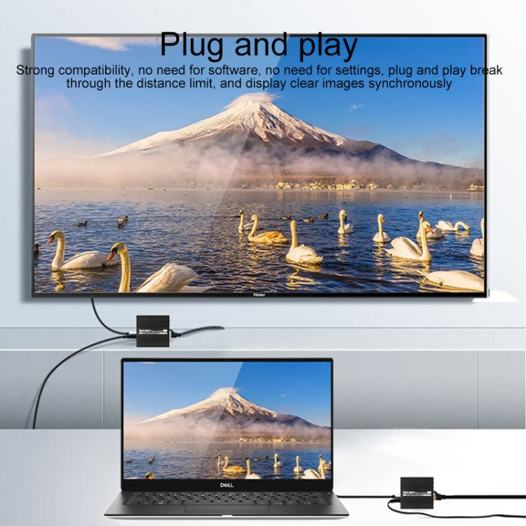 Measy ET100 HDMI Extender Trasmettitore + Cavo Ethernet convertitore ricevitore, distanza di trasmissione: 70 m, 1080P 70m
