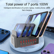 Stazione di ricarica intelligente 100W 7 porte USB