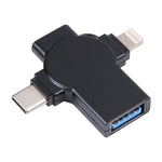Adattatore OTG 4 in 1 USB a USB-C e 8 pin