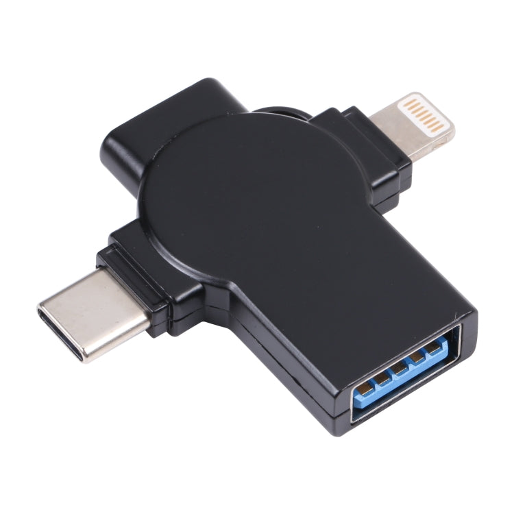 Adattatore OTG 4 in 1 USB a USB-C e 8 pin