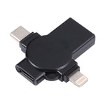 Adattatore OTG 4 in 1 USB a USB-C e 8 pin