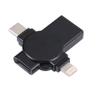 Adattatore OTG X09 4 in 1 da USB a doppia interfaccia 8 pin + USB-C/Type-C