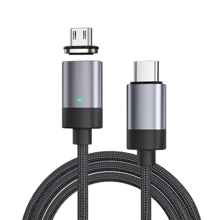 Cavo dati magnetico a ricarica rapida da USB-C/Tipo-C a Micro USB da 15 W, stile: cavo da 1 m + testina magnetica, Micro USB