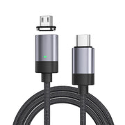 Cavo dati magnetico a ricarica rapida da USB-C/Tipo-C a Micro USB da 15 W, stile: cavo da 1 m + testina magnetica, Micro USB