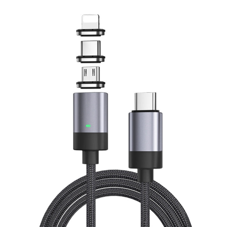 Cavo dati magnetico a ricarica rapida 3 in 1, stile: cavo da 1 m + 3 testine magnetiche, 3 in 1