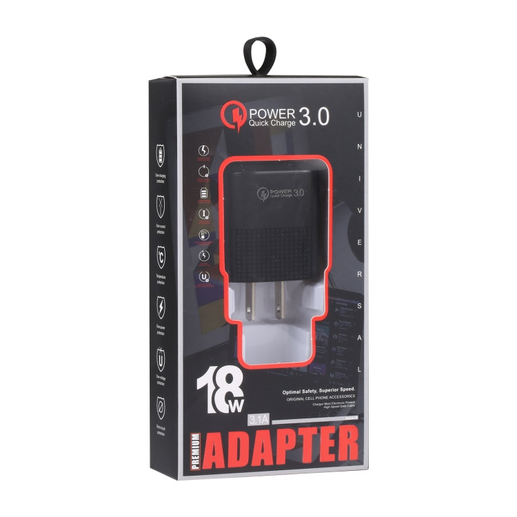 Caricabatterie rapido USB LZ-2117 18 W QC3.0 3,1 A, presa americana, US Plug