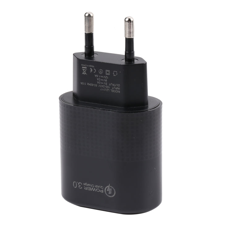 Caricabatterie rapido USB LZ-2117 18 W QC3.0 3,1 A, presa europea, EU Plug