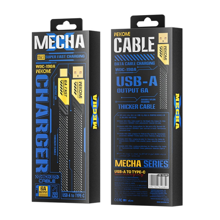 Cavo ricarica rapida WK USB a USB-C 6A 1 metro