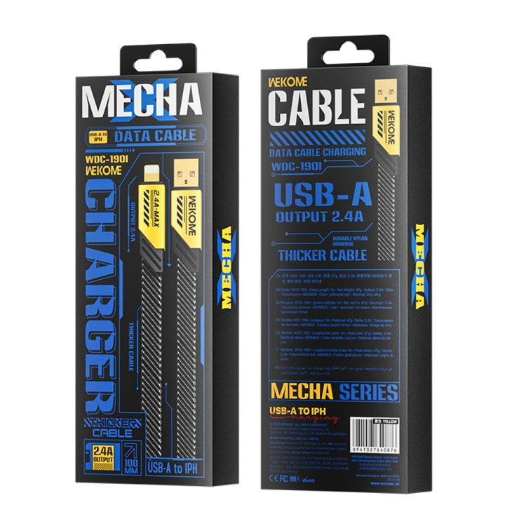 Cavo dati di ricarica rapida da USB a 8 pin WK WDC-190i Mech Series da 2,4 A, lunghezza: 1 m, USB to 8 Pin