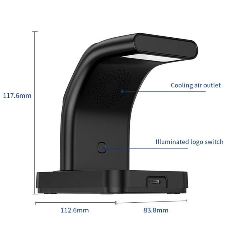 YP-HY05 Caricabatterie wireless multifunzione magnetico 5 in 1 da 15 W con orologio, 5 in 1