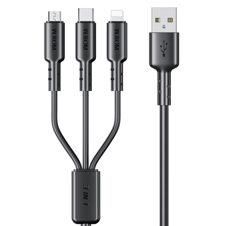 WEKOME WDC-02 Tidal Energy Series 3A USB a 8 Pin+Type-C+Micro USB 3 in 1 Cavo dati in PVC, Lunghezza: 1,2 m