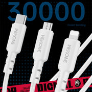 Cavo dati 3 in 1 USB a 8 Pin, Type-C e Micro USB
