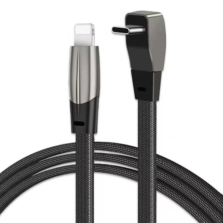 F244 Cavo dati di ricarica rapida da USB-C/tipo-C a 8 pin da 27 W a gomito, lunghezza: 1,2 m, Type-C to 8 Pin