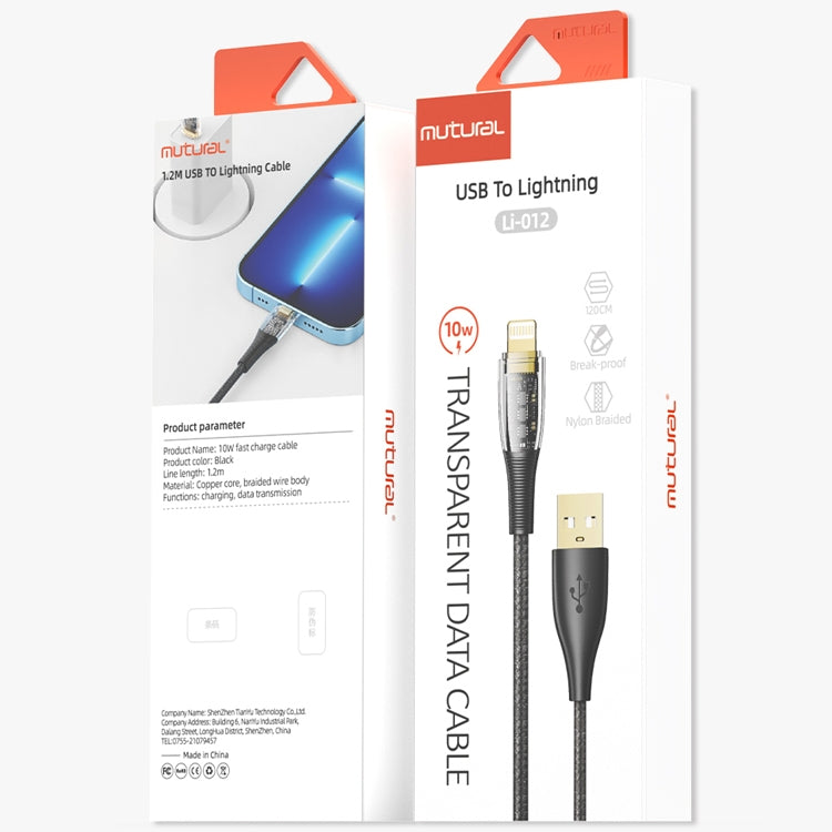 Cavo ricarica USB 8 pin 1,2 m 10 W trasparente