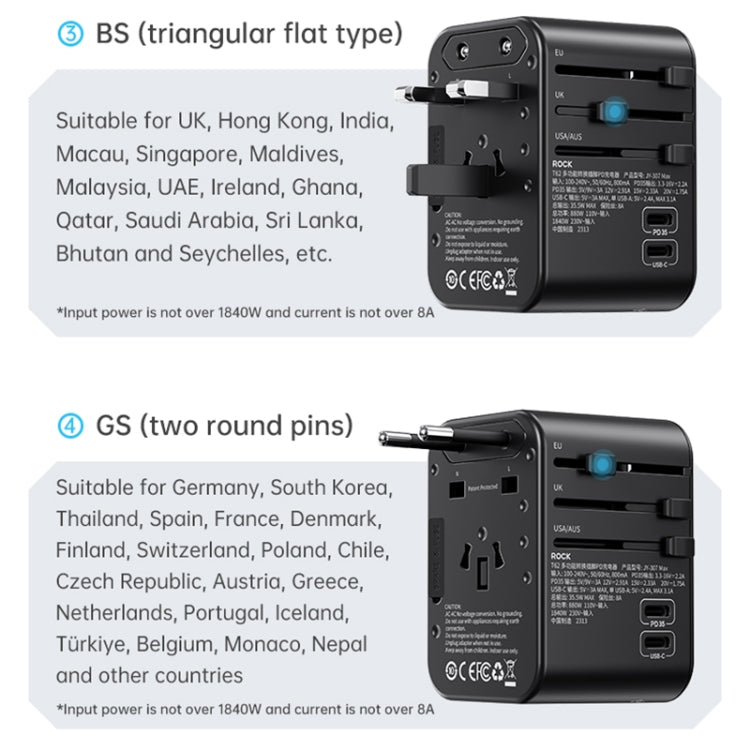 ROCK T62 Caricabatterie PD 35.5W con Adattatore Viaggio