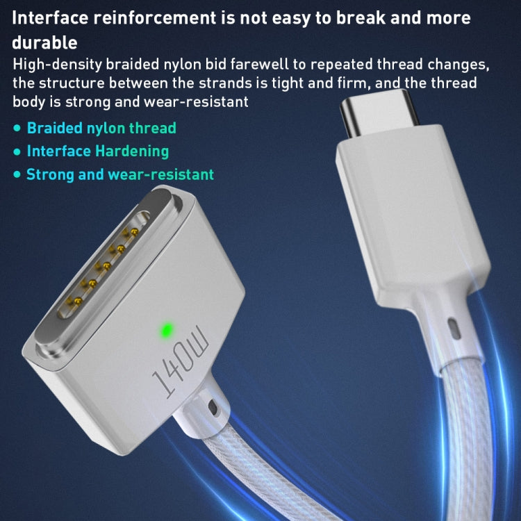Cavo di ricarica rapida magnetica da 140 W USB-C / Type-C a MagSafe 3, lunghezza: 2 m
