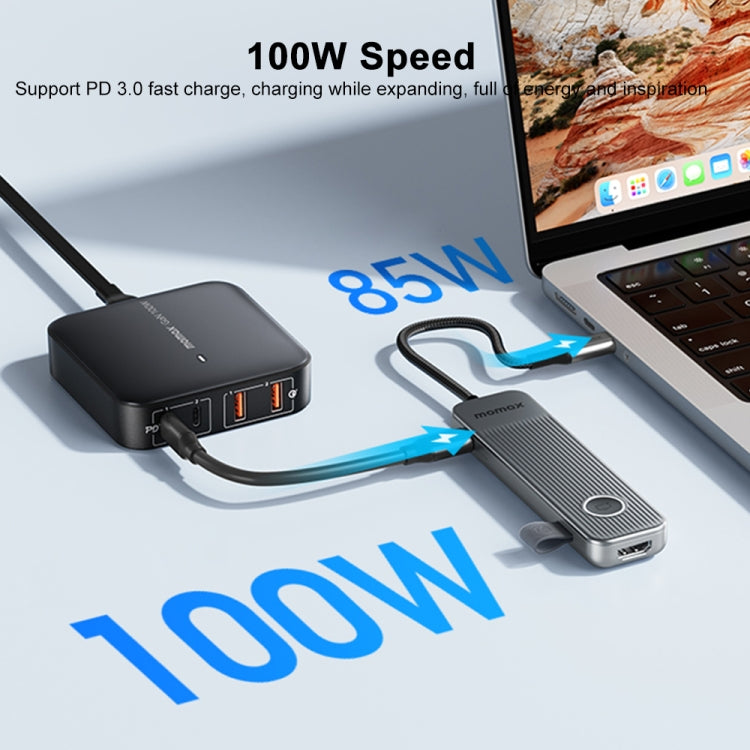 MOMAX DH17 Custodia da viaggio ONELINK 7 in 1 Adattatore HUB per docking station da tipo C a USB, DH17