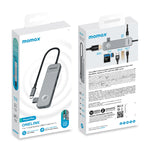 MOMAX DH17 Custodia da viaggio ONELINK 7 in 1 Adattatore HUB per docking station da tipo C a USB, DH17