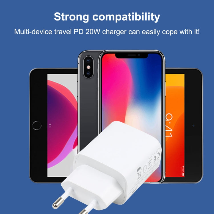 Caricatore da viaggio USB-C 20W con presa EU