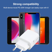 Caricatore da viaggio USB-C 20W con presa EU