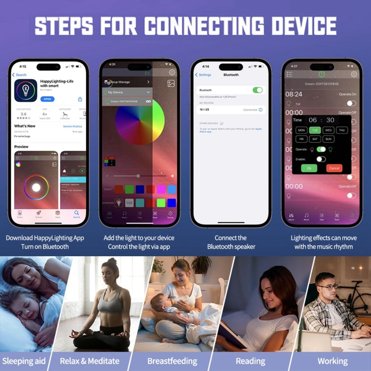 N69 Smart Bluetooth Speaker Supporta caricabatterie wireless, sveglia e luce ambientale, spina europea, EU Plug, N69 EU Plug