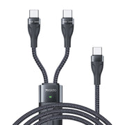 Cavo di ricarica rapida Yesido CA88 2 in 1 da USB-C/tipo-C a USB-C/tipo-C, lunghezza: 1,2 m, CA88