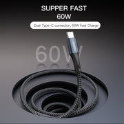 Cavo di ricarica rapida Yesido CA96 3A 66W da USB-C/tipo-C a USB-C/tipo-C, lunghezza: 1,2 m, CA96