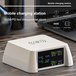Stazione di ricarica wireless F96 100W con 3 porte USB