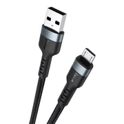 IVON CA88 12W 2.4A Cavo dati da USB a Micro USB intrecciato in nylon per ricarica rapida, Lunghezza cavo: 1 m, Micro USB