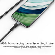 IVON CA88 12W 2.4A USB a USB-C / Type-C Cavo dati di ricarica rapida intrecciato in nylon, Lunghezza cavo: 1 m, USB-C / Type-C