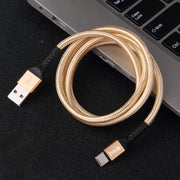 Cavo dati di ricarica rapida intrecciato IVON CA89 2.1A da USB a USB-C / Type-C, lunghezza cavo: 1 m, USB-C / Type-C