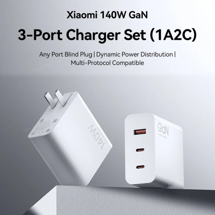 Caricabatterie rapido Xiaomi GaN 140W 3 porte USB-C e USB