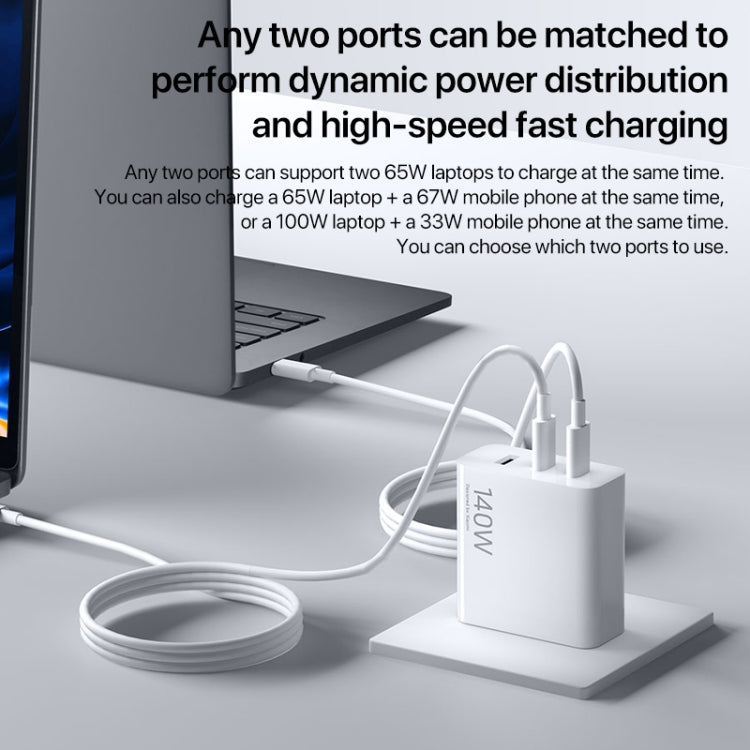 Caricabatterie rapido Xiaomi GaN 140W 3 porte USB-C e USB