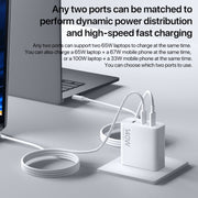 Set caricabatterie rapido GaN a tre porte originale Xiaomi 140 W 1 x USB + 2 x USB-C / Type-C, presa americana, 140W GaN Fast Charger Set