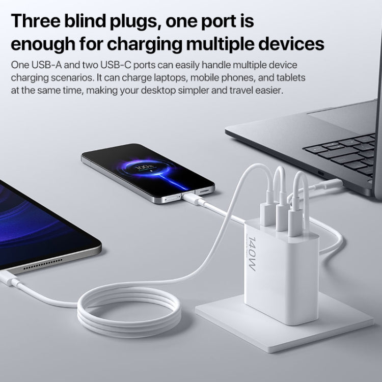 Caricabatterie rapido Xiaomi GaN 140W 3 porte USB-C e USB