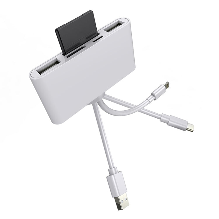 Adattatore 5 in 1 per iPhone e iPad con USB e schede SD