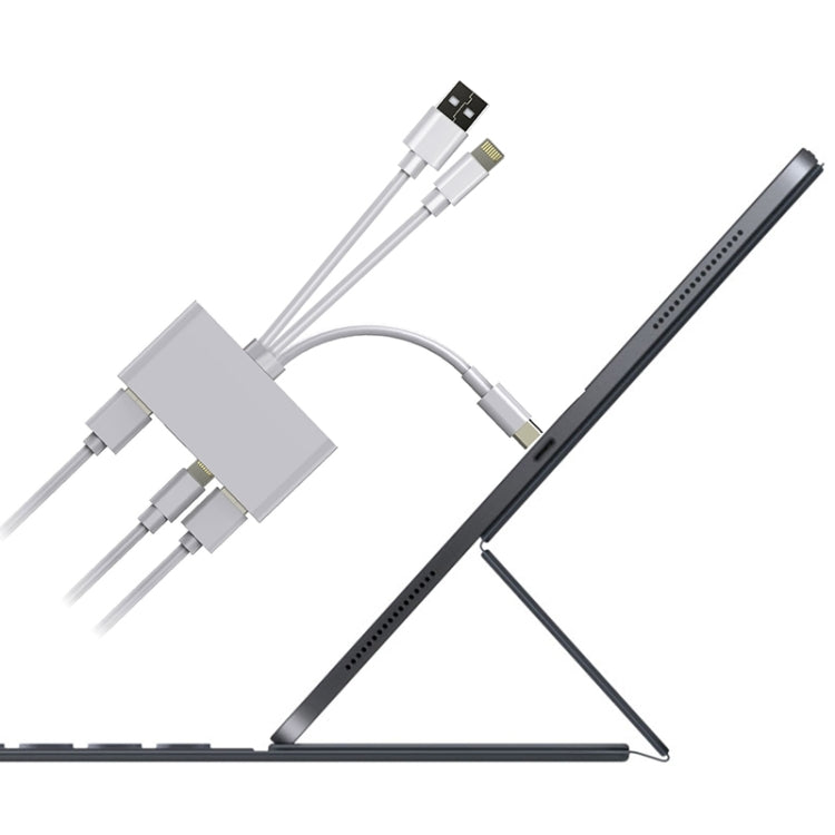 Adattatore 5 in 1 per iPhone e iPad con USB e schede SD