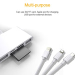 Adattatore 5 in 1 per iPhone e iPad con USB e schede SD