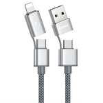 Cavo REMAX RC-020t 4 in 1 2.4A 8 pin + USB + Type-C