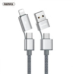 Cavo REMAX RC-020t 4 in 1 2.4A 8 pin + USB + Type-C