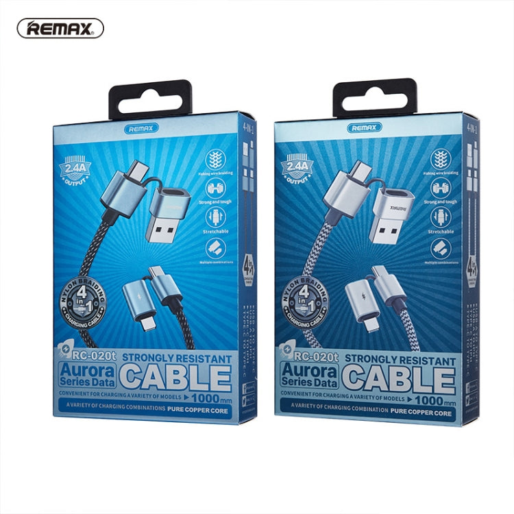 Cavo REMAX RC-020t 4 in 1 2.4A 8 pin + USB + Type-C