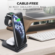 Caricabatterie wireless 3 in 1 verticale 10W