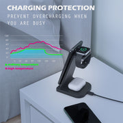Caricabatterie wireless 3 in 1 verticale 10W
