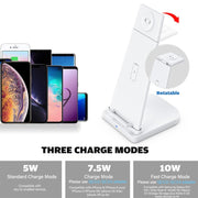 Caricabatterie wireless 3 in 1 verticale 10W