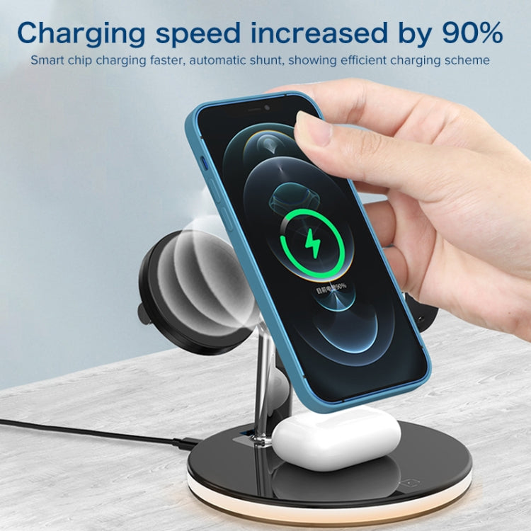 Caricabatterie wireless magnetico 3 in 1 15W per smartphone e App