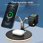 Caricabatterie wireless magnetico 3 in 1 15W per smartphone e App